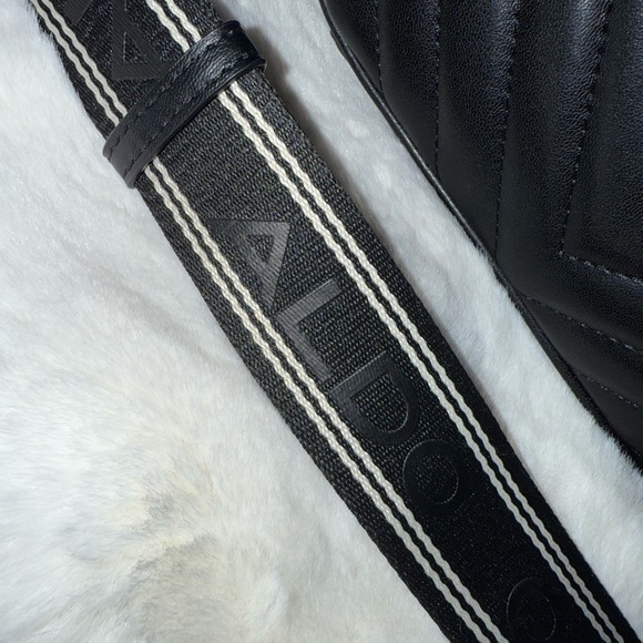 Aldo Black Croossbody Purse Shoulder New Quilted Zipped Viral Handbag - Picture 16 of 16